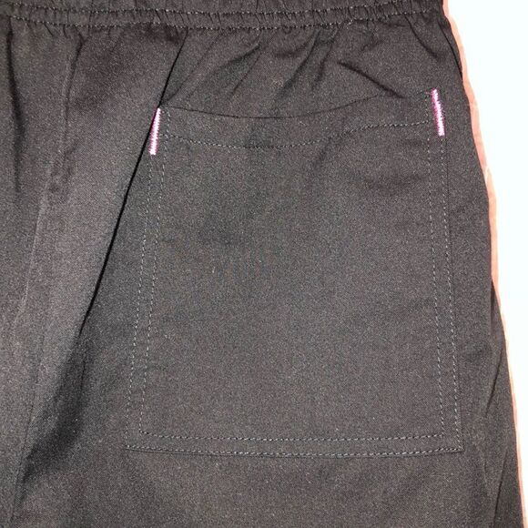 Scrubstar S Black four pocket w/pink trim details scrub bottom pants - Picture 10 of 14